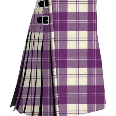 Clan Eriskin Dress Purple & White Tartan Kilt