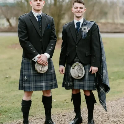 » premium highland storm tartan kilt outfit