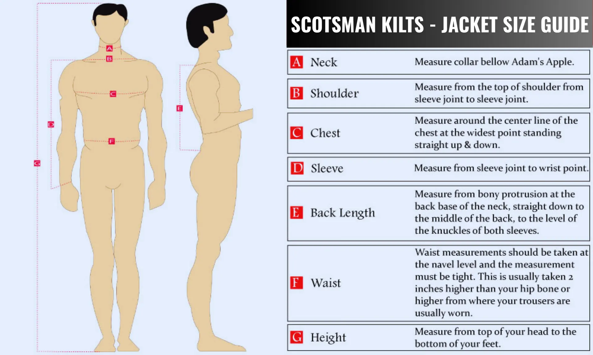Jacket Size Guide