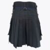 Black Modern Utility Kilt With Silver Chain