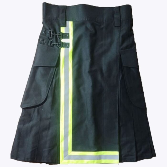 Black Utility Kilt with Yellow Trim