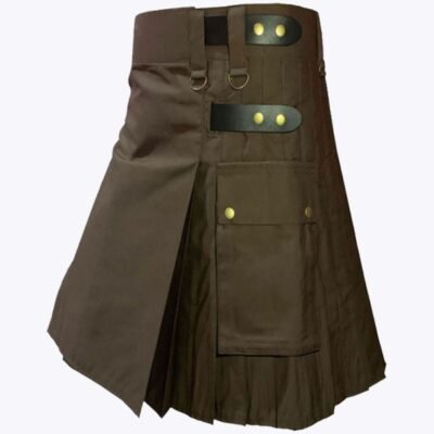 Brown Fashion Utility Kilt For Man