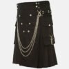 Famous Cargo Utility Kilt With Golden Chains1