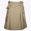 Khaki Utility Kilt with Cargo Pockets