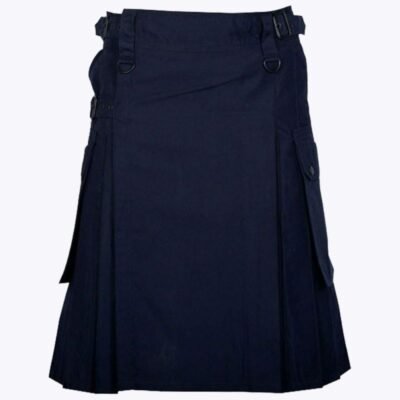 Navy Blue Utility Kilt with Cargo Pockets